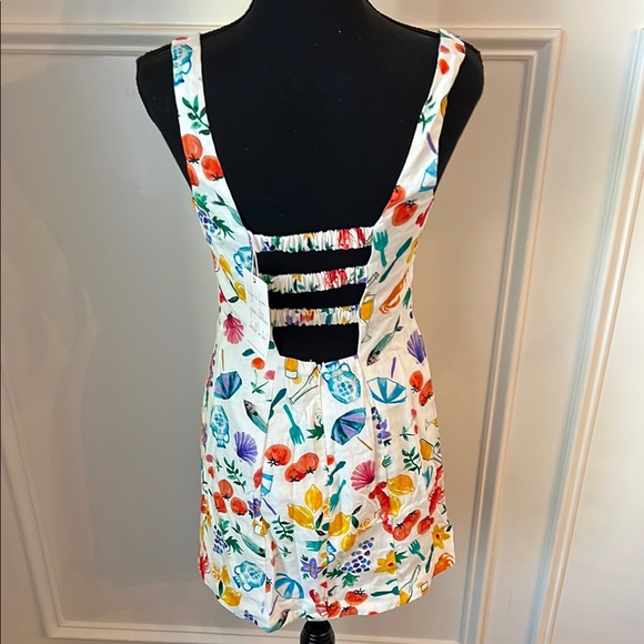 Colorful Floral and Fruit Print Dress - Picture 2 of 2